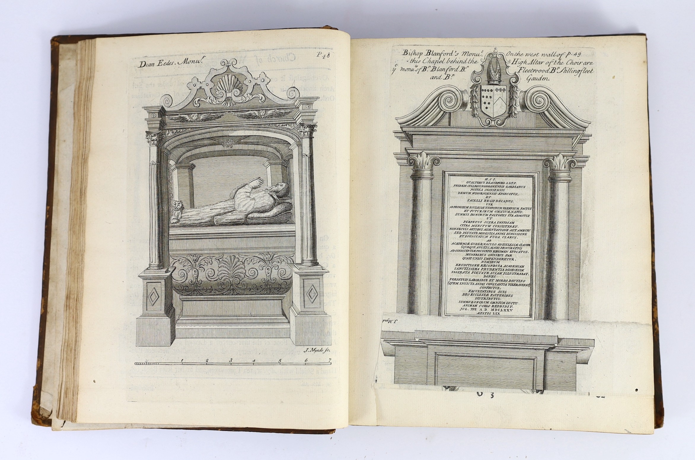 WORCESTERSHIRE: Thomas, William - A Survey of the Cathedral - Church of Worcester ... also an Appendix of many original papers and records ... folded plan, num. plates and